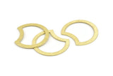 Brass Moon Blank, 10 Textured Raw Brass Moon Stamping Blanks, Connectors (35x28x0.80mm) M121