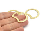 Brass Moon Blank, 10 Textured Raw Brass Moon Stamping Blanks, Connectors (35x28x0.80mm) M121