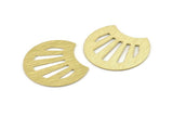 Brass Shell Blank, 4 Textured Raw Brass Shell Stamping Blanks, Findings (35x28x0.80mm) M128