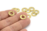 Brass Circle, 50 Raw Brass Round Disc, Brass Circle Charm With 1 Hole, Bead Caps, Findings (12x0.80mm) M366