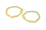 Brass Mushroom Blank, 6 Raw Brass Mushroom Shaped Connectors, Findings (40x40x0.80mm) M132