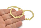 Brass Mushroom Blank, 6 Raw Brass Mushroom Shaped Connectors, Findings (40x40x0.80mm) M132
