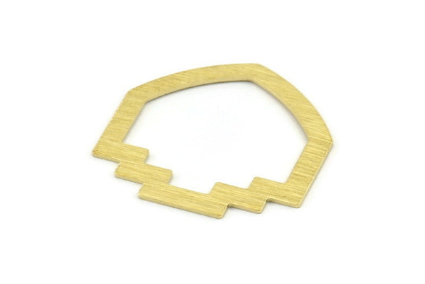 Brass Mushroom Blank, 8 Textured Raw Brass Mushroom Shaped Connectors, Findings (33x33x0.80mm) M135