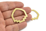 Brass Mushroom Blank, 8 Textured Raw Brass Mushroom Shaped Connectors, Findings (33x33x0.80mm) M135