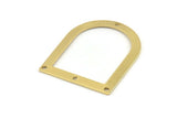 D Shape Rings - 10 Raw Brass D Shape Charms With 4 Holes, Pendants (35x28x0.80mm) M386