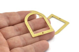 D Shape Rings - 10 Textured Raw Brass D Shape Charms With 1 Hole, Pendants (35x28x0.80mm) M380
