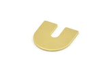 Brass U Shaped Blank, 12 Raw Brass U Shaped Stamping Blanks, Findings (15x1mm) M03414