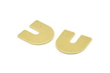 Brass U Shaped Blank, 12 Raw Brass U Shaped Stamping Blanks, Findings (15x1mm) M03414