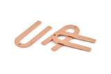 Copper U Shaped Charm, 12 Raw Copper U Shaped Charms With 1 Hole, Blanks (30x13x0.80mm) M170