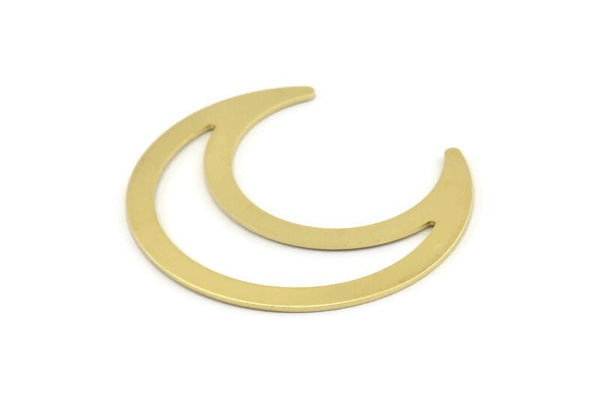 Brass Moon Blank, 8 Raw Brass Crescent Moon Blanks (42x16x0.80mm) M175