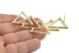 Brass Triangle Earring, 2 Raw Brass Stud Earrings (50x27x2mm) N0965 A1366