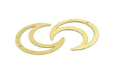 Brass Moon Charm, 6 Textured Raw Brass Crescent Moon Charms With 1 Hole, Pendants (42x16x0.80mm) M176
