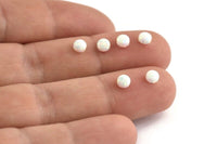 Opal Round Cabochon, Traditional Opal Cabochon, White Opal Beads, Synthetic Opal, Opal Cab, Opal Cabochon, 3mm - 4mm - 5mm F052