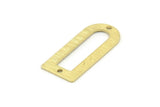 D Shape Charm - 12 Textured Raw Brass D Shape Connectors With 2 Holes, Pendants (30x13x0.80mm) M180