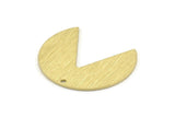 Brass Circle Charm, 8 Textured Raw Brass Pizza Slice Charms With 1 Hole, Blanks, Findings (30x26x0.80mm) M184