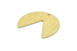 Brass Circle Charm, 8 Textured Raw Brass Pizza Slice Charms With 1 Hole, Blanks, Findings (30x26x0.80mm) M184