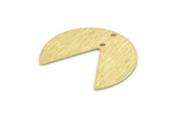 Brass Circle Charm, 8 Textured Raw Brass Pizza Slice Charms With 2 Holes, Blanks, Connectors (30x26x0.80mm) M186