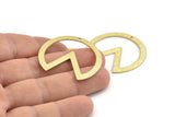 Brass Circle Charm, 8 Textured Raw Brass Pizza Slice Pendants With 1 Hole, Findings (37x34x0.80mm) M190