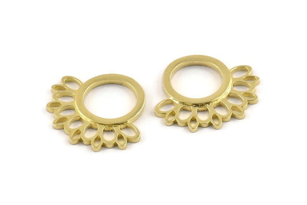 Brass Charm, Raw Brass - Charm - Pendant  - Findings (24x21x1.5mm) N1316