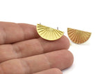 Semi Circle Earring, 4 Raw Brass Half Moon Stud Earrings (22x11x1.2mm) N1330