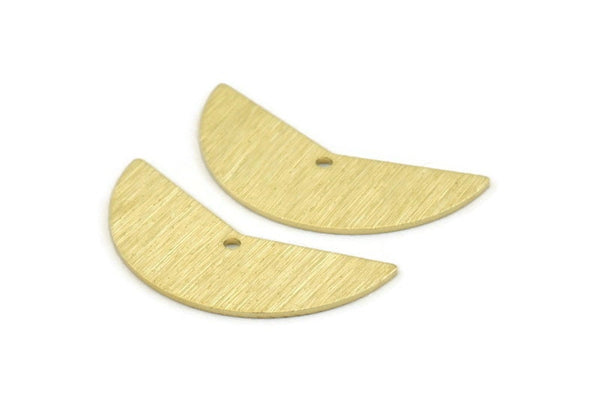 Brass Moon Charm, 12 Textured Raw Brass Moon Charms With 1 Hole, Blanks (31x11x0.80mm) M199
