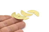 Brass Moon Charm, 12 Textured Raw Brass Moon Charms With 1 Hole, Blanks (31x11x0.80mm) M199