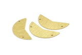 Brass Moon Charm, 12 Textured Raw Brass Moon Charms With 2 Holes, Blanks (31x11x0.80mm) M201