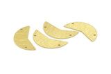 Brass Moon Charm, 12 Textured Raw Brass Moon Charms With 2 Holes, Blanks (31x11x0.80mm) M201