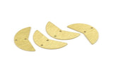 Brass Moon Charm, 12 Textured Raw Brass Moon Charms With 2 Holes, Blanks (31x11x0.80mm) M202