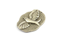 Silver Bird Charm, Antique Silver Plated Brass Bird Charms With 1 Hole, Pendants (30x22mm) N1096