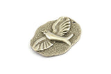 Silver Bird Charm, Antique Silver Plated Brass Bird Charms With 1 Hole, Pendants (30x22mm) N1096
