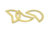 Brass Moon Charm, 10 Raw Brass Moon Charms With 2 Holes, Blanks (38x18x0.80mm) M229