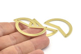 Brass Moon Charm, 10 Raw Brass Moon Charms With 2 Holes, Blanks (38x18x0.80mm) M229