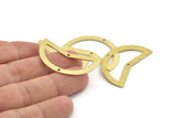 Brass Moon Charm, 10 Textured Raw Brass Moon Charms With 2 Holes, Blanks (38x18x0.80mm) M236