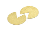 Brass Circle Blank, 4 Textured Raw Brass Pizza Slice Blanks, Findings (37x34x0.80mm) M206