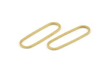 Brass Oval Charm, 50 Raw Brass Oval Rings, Connectors (25x7x0.80mm) BS 1732