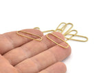 Brass Oval Charm, 50 Raw Brass Oval Rings, Connectors (25x7x0.80mm) BS 1732