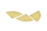 Brass Triangle Charm, 10 Raw Brass Fan Charms With 2 Holes, Connectors, Findings (30x19x0.80mm) M221