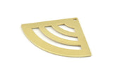 Brass Triangle Charm, 10 Raw Brass Fan Charms With 1 Hole, Stamping Blanks, Findings (40x28x0.80mm) M204