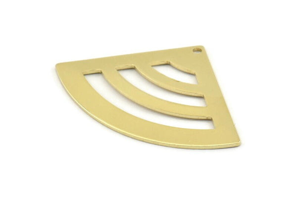 Brass Triangle Charm, 10 Raw Brass Fan Charms With 1 Hole, Stamping Blanks, Findings (40x28x0.80mm) M204