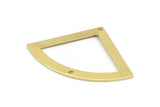 Brass Triangle Charm, 12 Raw Brass Fan Charms With 2 Holes, Connectors, Findings (40x28x0.80mm) M223
