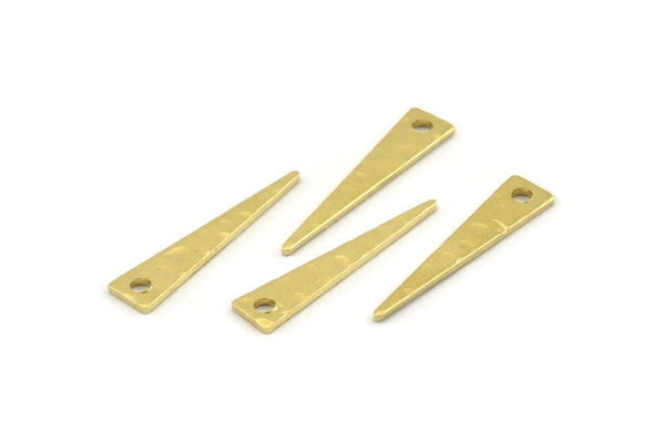 Brass Triangle Charm, 50 Hammered Raw Brass Triangle Charms With 1 Hole, Blanks (20x4.5x0.80mm) M265
