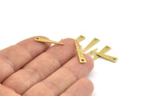 Brass Triangle Charm, 50 Hammered Raw Brass Triangle Charms With 1 Hole, Blanks (20x4.5x0.80mm) M265