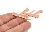 Copper Triangle Blank, 12 Raw Copper Triangle Blanks (40x8x0.80mm) M272