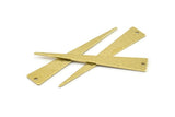 Brass Triangle Charm, 12 Hammered Raw Brass Triangle Charms With 1 Hole, Blanks (50x8x0.80mm) M275