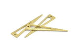 Brass Triangle Charm, 24 Hammered Raw Brass Triangle Charms With 1 Hole, Blanks (40x8x0.80mm) M277