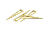 Brass Triangle Charm, 24 Hammered Raw Brass Triangle Charms With 1 Hole, Blanks (40x8x0.80mm) M277