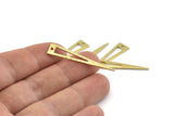 Brass Triangle Charm, 24 Hammered Raw Brass Triangle Charms With 1 Hole, Blanks (40x8x0.80mm) M277