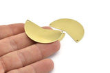 Brass Moon Charm, 6 Raw Brass Moon Charms With 2 Holes, Blanks (38x18x0.80mm) M391