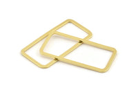 Gold Rectangle Charm, 4 Gold Plated Brass Open Rectangle Connectors (20x40x2x1mm) D1648
